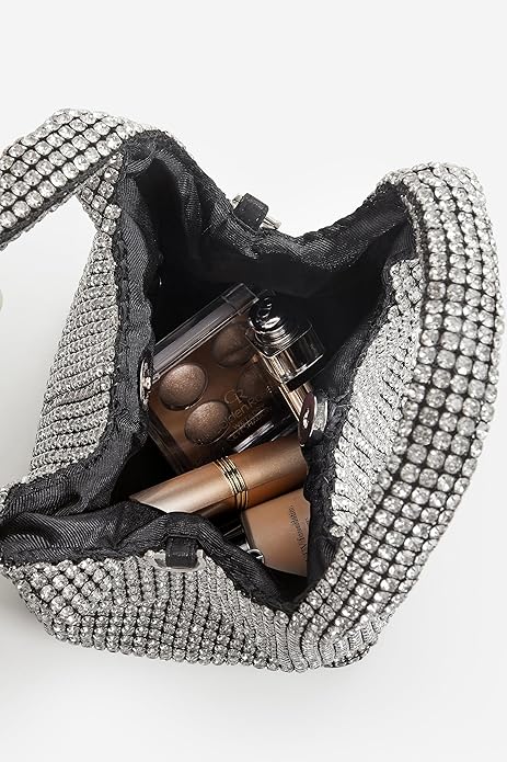 Lumière Rhinestone Clutch - Silver