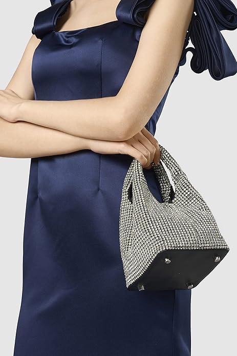 Lumière Rhinestone Clutch - Silver