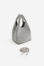 Lumière Rhinestone Clutch - Silver