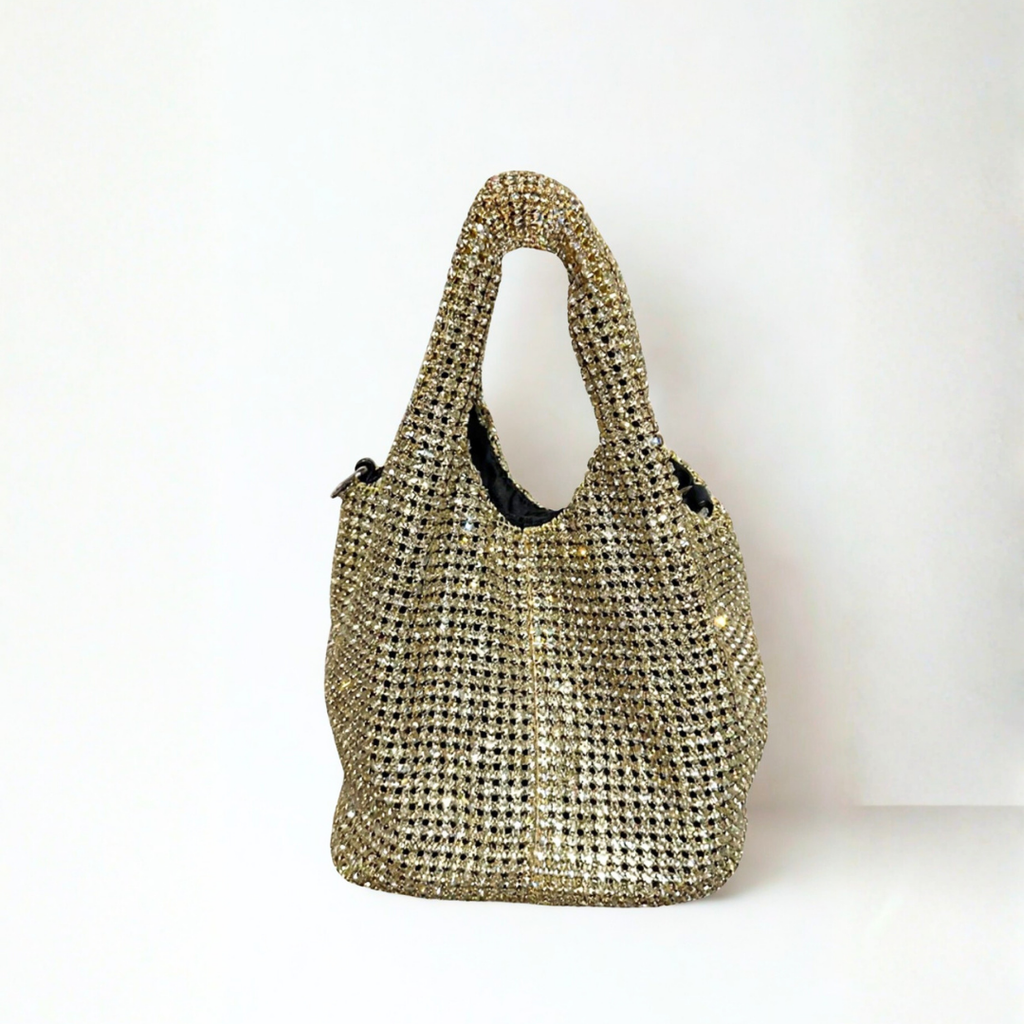 Lumière Rhinestone Clutch - Gold
