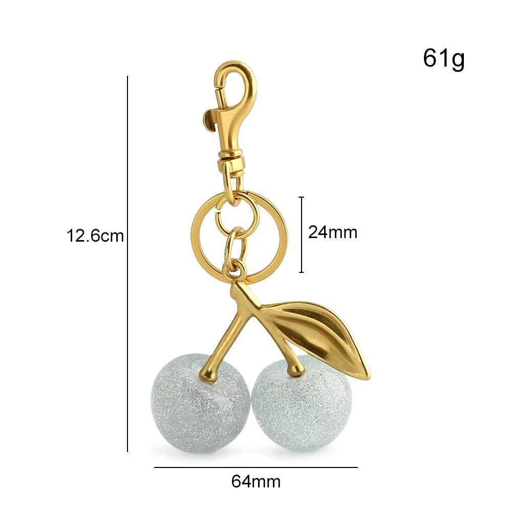 Cherry Bag Charm - Silver