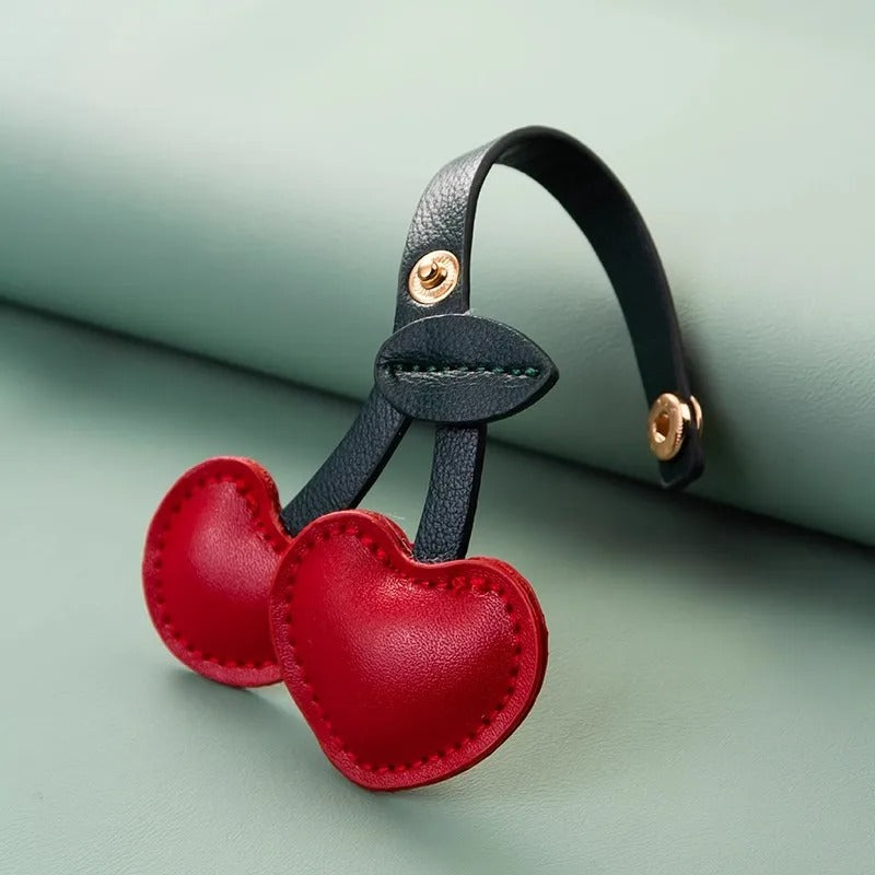Cherry Heart Charm - Red