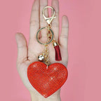 Heart rhinestones charm - Red