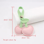 Cherry Heart Charm - Pink