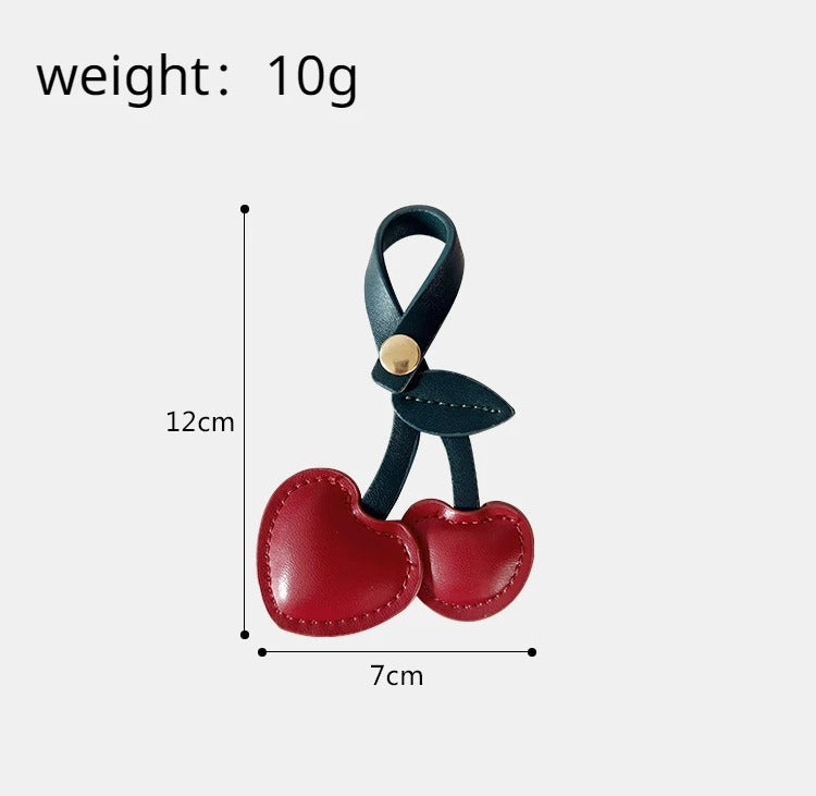 Cherry Heart Charm - Red