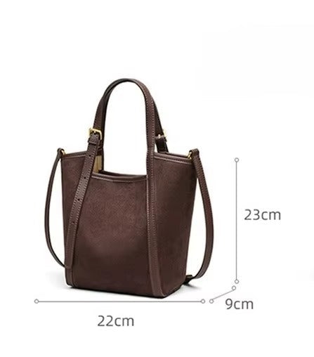 Luna Suede Bucket - Brown