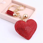 Heart rhinestones charm - Red