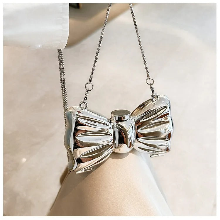 Bow Crossbody - Silver