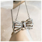 Bow Crossbody - Silver