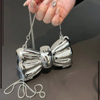 Bow Crossbody - Silver