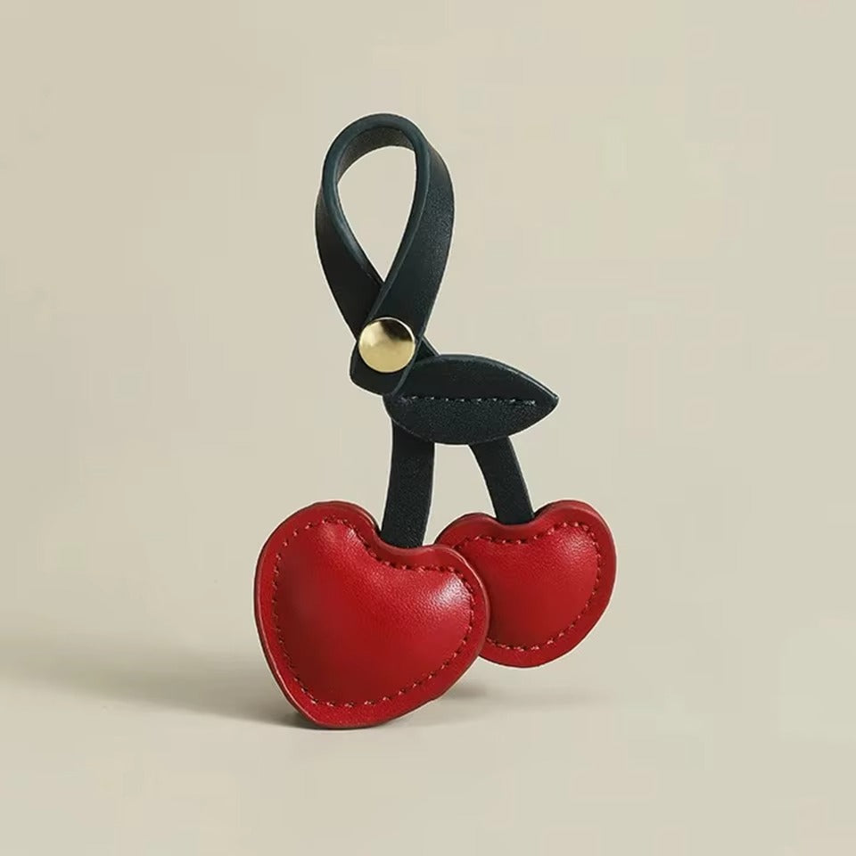 Cherry Heart Charm - Red
