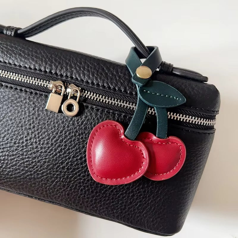 Cherry Heart Charm - Red