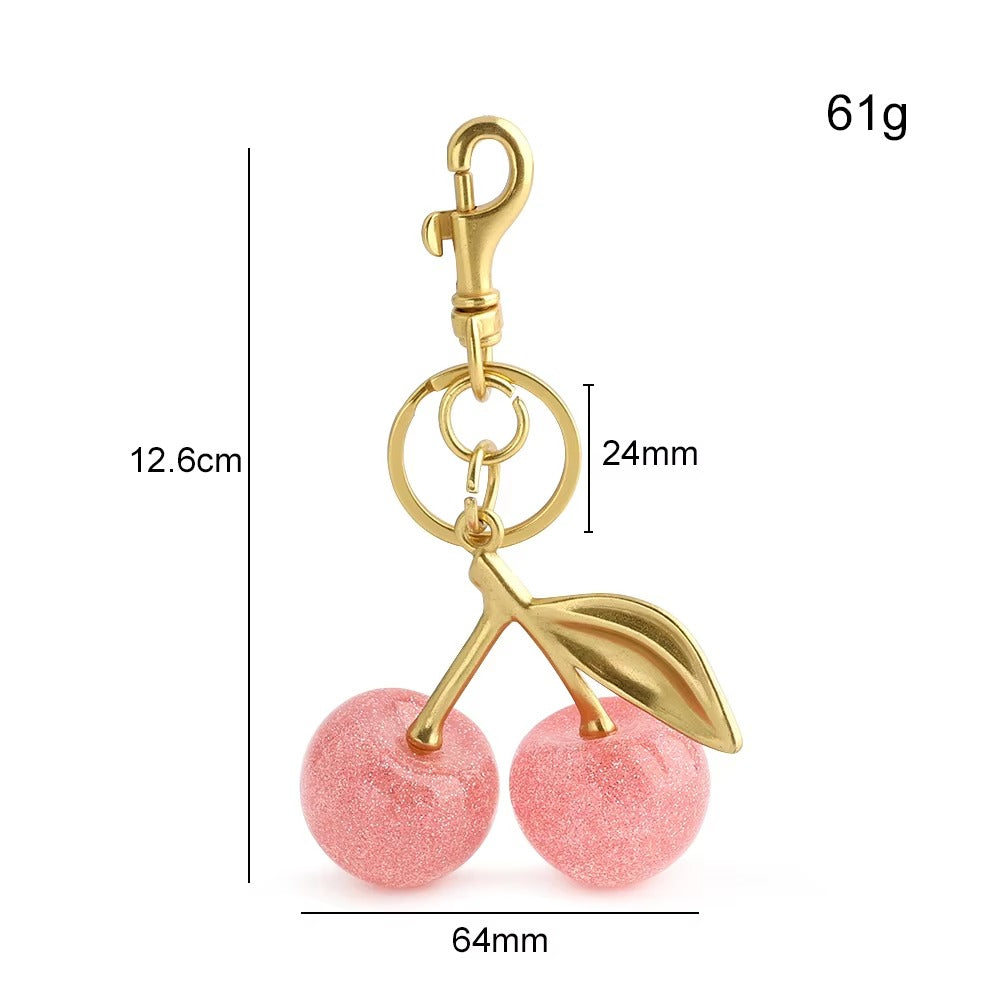 Cherry Bag Charm - Pink