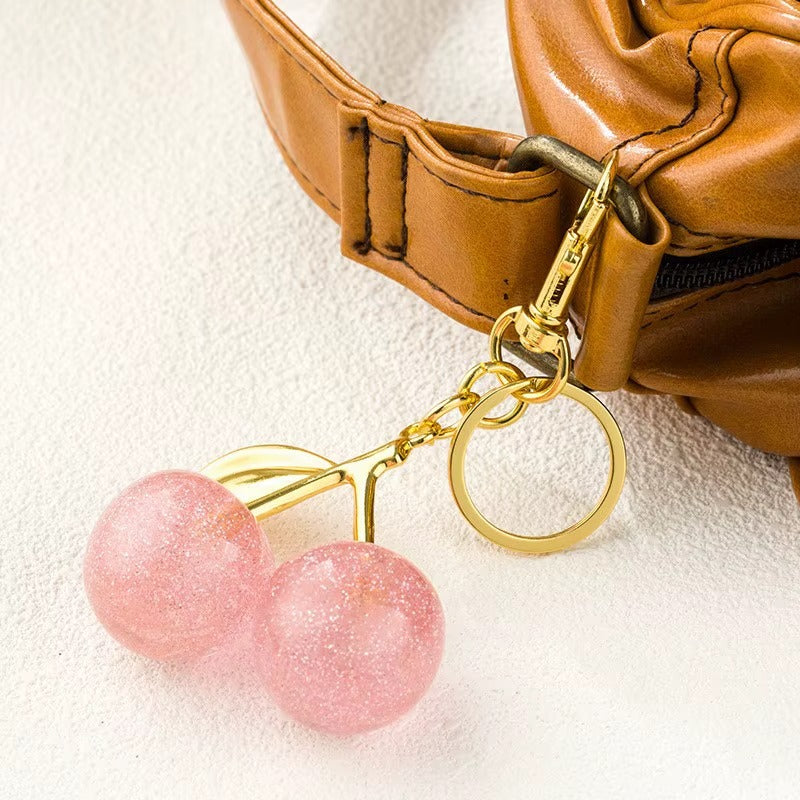 Cherry Bag Charm - Pink