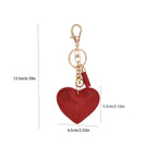 Heart rhinestones charm - Red